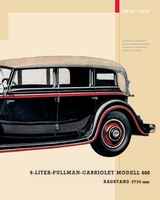 Este folheto de 1934 mostra o
Pullman conversível de 12 cilindros
e no alto o Tipo 780 conversível
esporte de oito cilindros
 