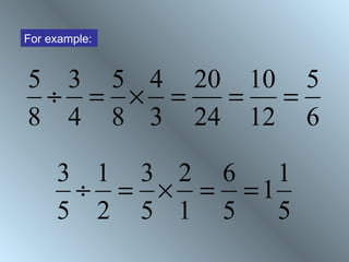 Four rules of fractions