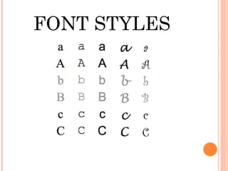 FONT STYLES  