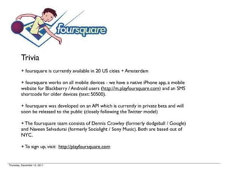 Foursquare's 1st Pitch Deck