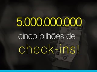 5.000.000.000
cinco bilhões de
check-ins!
 
