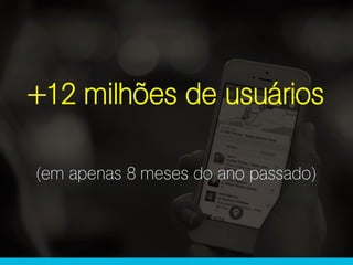 +12 milhões de usuários
(em apenas 8 meses do ano passado)
 