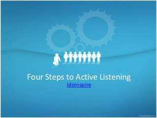 Four Steps to Active Listening 
Idoinspire 
 