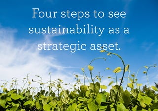 Four steps to see
sustainability as a
  strategic asset.
 