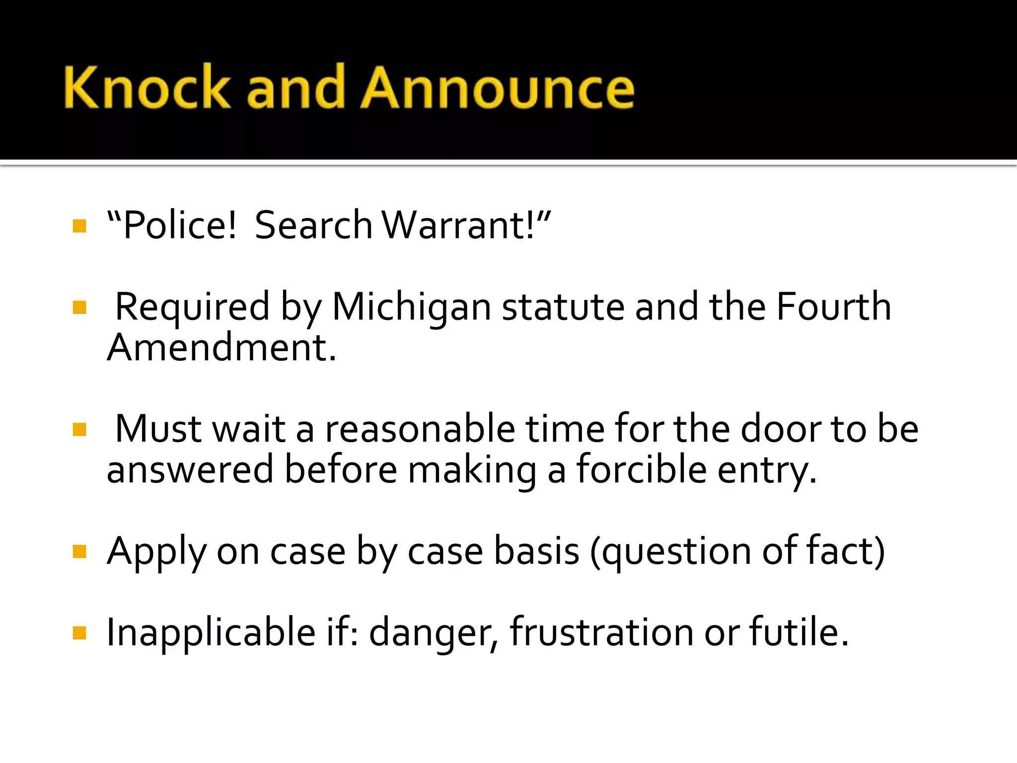 In the case of an ArrestProbable cause:1.  an offense has been committed, and2 . the person to be arrested committed the    0ffense.This is similar to the probable cause standard for a “bind over” after a preliminary exam. 