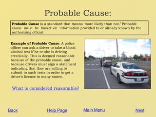 Reasonable Cause Example Fourth amendment tutorial | PPT