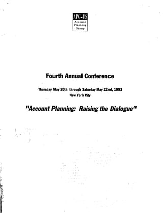 Fourth annual planning conference 1993 agenda