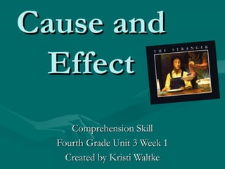 Cause and
Effect
Comprehension Skill
Fourth Grade Unit 3 Week 1
Created by Kristi Waltke

 