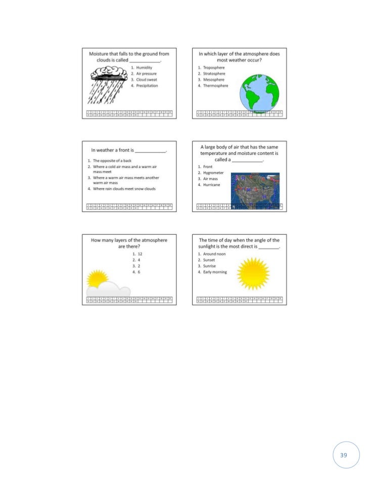 4th Grade Weather Tools Worksheet