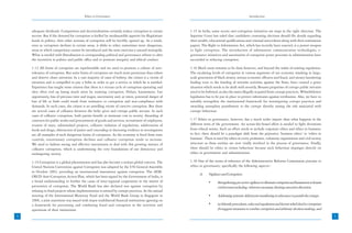 Ethics in Governance                                                                                      Introduction



    adequate dividends. Competition and decentralization certainly reduce corruption in certain        1.15 In India, some recent anti-corruption initiatives are steps in the right direction. The
    sectors. But if the demand for corruption is fuelled by inexhaustible appetite for illegitimate    Supreme Court has ruled that candidates contesting elections should file details regarding
    funds in politics, then other avenues of corruption will be forcibly opened up. As a result,       their wealth, educational qualifications and criminal antecedents along with their nomination
    even as corruption declines in certain areas, it shifts to other, sometimes more dangerous,        papers. The Right to Information Act, which has recently been enacted, is a potent weapon
    areas in which competition cannot be introduced and the state exercises a natural monopoly.        to fight corruption. The introduction of information communication technologies, e-
    What is needed with liberalisation is corresponding political and governance reform to alter       governance initiatives and automation of corruption prone processes in administration have
    the incentives in politics and public office and to promote integrity and ethical conduct.         succeeded in reducing corruption.

    1.13 All forms of corruption are reprehensible and we need to promote a culture of zero-           1.16 Much more remains to be done however, and beyond the realm of existing regulation.
    tolerance of corruption. But some forms of corruption are much more pernicious than others         The escalating levels of corruption in various segments of our economy resulting in large-
    and deserve closer attention. In a vast majority of cases of bribery, the citizen is a victim of   scale generation of black money, serious economic offences and fraud, and money laundering
    extortion and is compelled to pay a bribe in order to get a service to which he is entitled.       leading even to the funding of terrorist activities against the State, have created a grave
    Experience has taught most citizens that there is a vicious cycle of corruption operating and      situation which needs to be dealt with severely. Benami properties of corrupt public servants
    they often end up losing much more by resisting corruption. Delays, harassment, lost               need to be forfeited, as also the assets illegally acquired from corrupt practices. Whistleblower
    opportunity, loss of precious time and wages, uncertainty and, at times, potential danger of       legislation has to be put in place to protect informants against retribution. Also, we have to
    loss of life or limb could result from resistance to corruption and non-compliance with            suitably strengthen the institutional framework for investigating corrupt practices and
    demands. In such cases, the citizen is an unwilling victim of coercive corruption. But there       awarding exemplary punishment to the corrupt thereby raising the risk associated with
    are several cases of collusion between the bribe giver and corrupt public servant. In such         corrupt behaviour.
    cases of collusive corruption, both parties benefit at immense cost to society. Awarding of
    contracts for public works and procurement of goods and services, recruitment of employees,        1.17 Ethics in governance, however, has a much wider import than what happens in the
    evasion of taxes, substandard projects, collusive violation of regulations, adulteration of        different arms of the government. An across-the-board effort is needed to fight deviations
    foods and drugs, obstruction of justice and concealing or doctoring evidence in investigation      from ethical norms. Such an effort needs to include corporate ethics and ethics in business;
    are all examples of such dangerous forms of corruption. As the economy is freed from state         in fact, there should be a paradigm shift from the pejorative ‘business ethics’ to ‘ethics in
    controls, extortionary corruption declines and collusive corruption tends to increase.             business’. There is need for ethics in every profession, voluntary organization and civil society
    We need to fashion strong and effective instruments to deal with this growing menace of            structure as these entities are now vitally involved in the process of governance. Finally,
    collusive corruption, which is undermining the very foundations of our democracy and               there should be ethics in citizen behaviour because such behaviour impinges directly on
    endangering society.                                                                               ethics in government and administration.

    1.14 Corruption is a global phenomenon and has also become a serious global concern. The           1.18 One of the terms of reference of the Administrative Reforms Commission pertains to
    United Nations Convention against Corruption was adopted by the UN General Assembly                ethics in governance, specifically the following aspects:-
    in October 2003, providing an international instrument against corruption. The ADB-
                                                                                                             A.     Vigilance and Corruption:
    OECD Anti-Corruption Action Plan, which has been signed by the Government of India, is
    a broad understanding to further the cause of inter-regional cooperation in the matter of                       •      Strengthening pro-active vigilance to eliminate corruption and harassment to honest
    prevention of corruption. The World Bank has also declared war against corruption by                                   civil servants including, wherever necessary, limiting executive discretion.
    refusing to fund projects whose implementation is tainted by corrupt practices. At the annual
    meeting of the International Monetary Fund and the World Bank Group in Singapore in                             •      Addressing systemic deficiencies manifesting in reluctance to punish the corrupt.
    2006, a joint statement was issued with major multilateral financial institutions agreeing on
    a framework for preventing and combating fraud and corruption in the activities and                             •      (a) Identify procedures, rules and regulations and factors which lead to corruption
    operations of their institutions.                                                                                      (b) suggest measures to combat corruption and arbitrary decision making, and
4                                                                                                                                                                                                                5
 