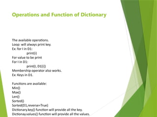 Comprehensive Guide to Python Lists and Dictionaries for Beginners | PPTX
