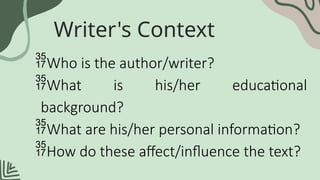 Four Types of Context - 21st Century Literature | PPTX