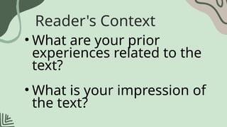 Four Types of Context - 21st Century Literature | PPTX