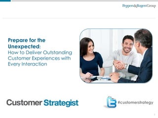 1
Prepare for the
Unexpected:
How to Deliver Outstanding
Customer Experiences with
Every Interaction
#customerstrategy
 