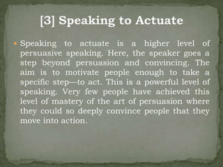 speech to actuate definition