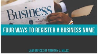 Four Ways to Register a Business Name 