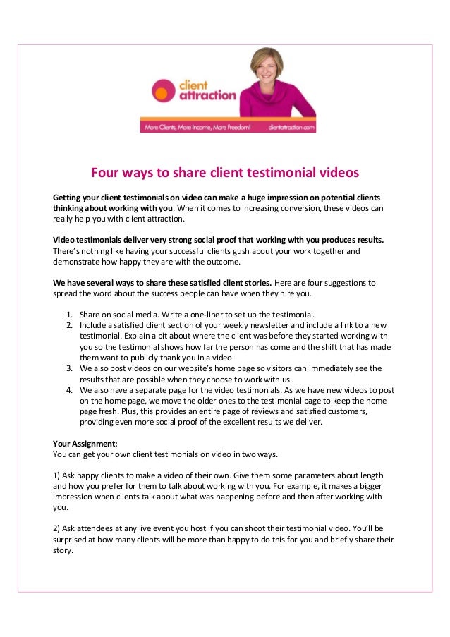 Four ways to share client testimonial videos