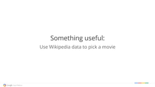 Something useful:
Use Wikipedia data to pick a movie
 