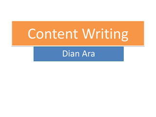 Content Writing Dian Ara 