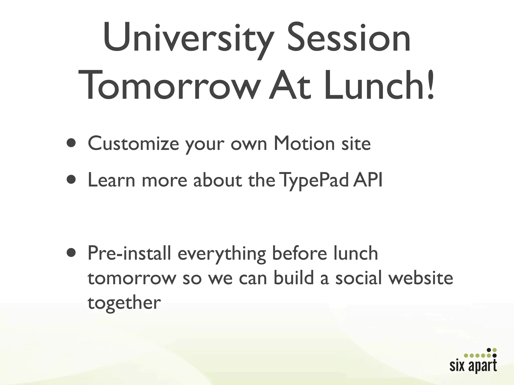 TypePad Platform FOWA London 2009 | KEY