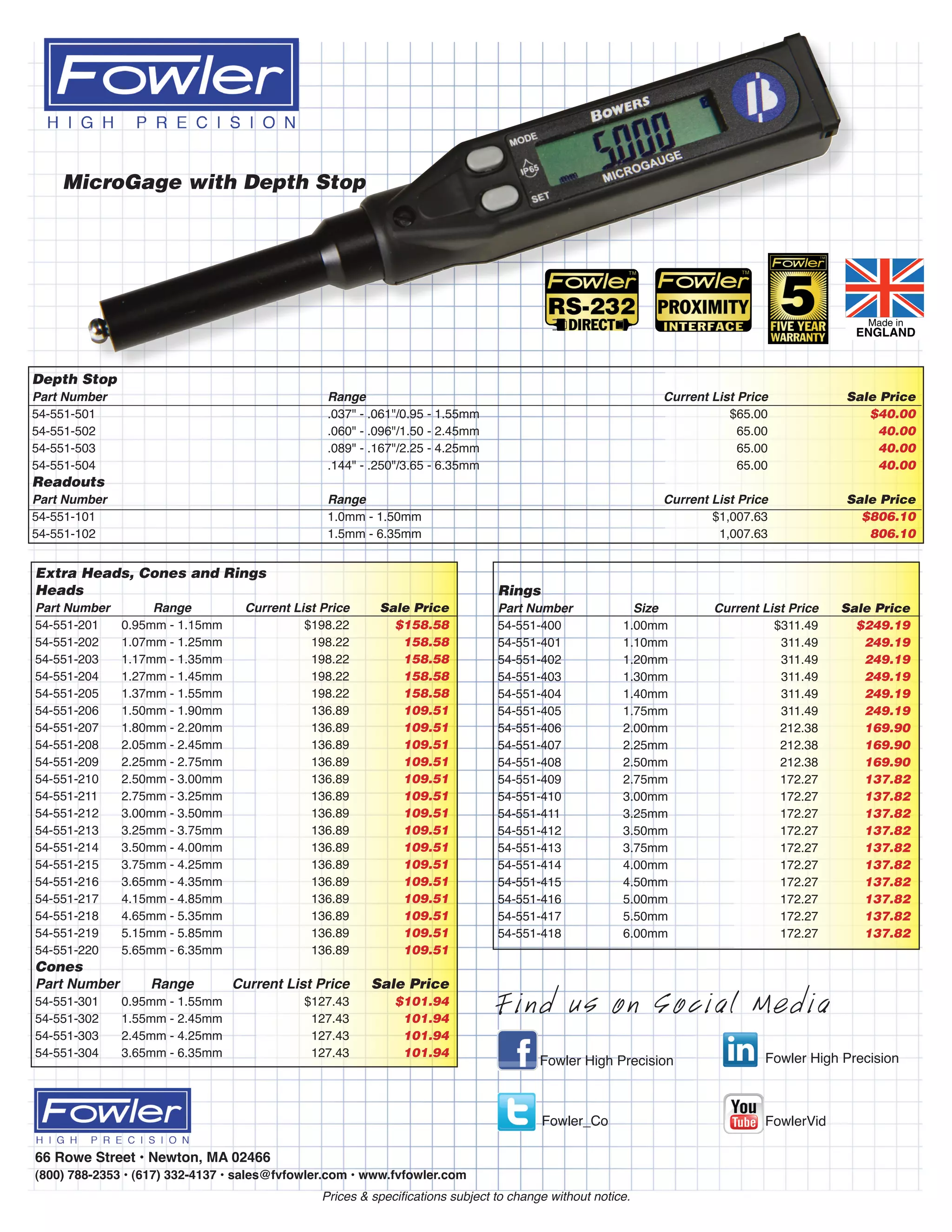 Fowler Catalog.pdf Fowler micro gage-flyer-0814 | PDF