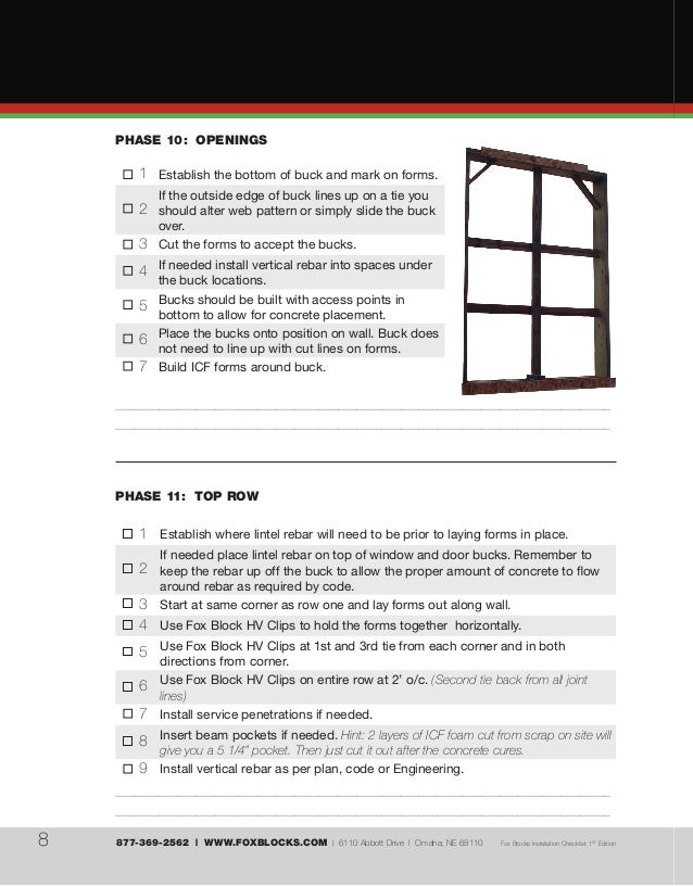 Fox Blocks Installation Checklist