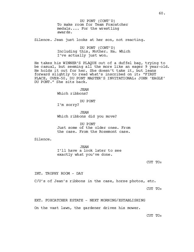 foxcatcher script foxcatcher script