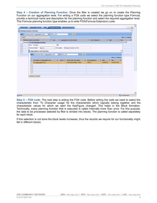 Fox formula in sap bi integrated planning | PDF