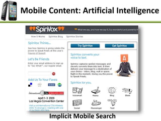 Implicit Mobile Search
Mobile Content: Artificial Intelligence
 