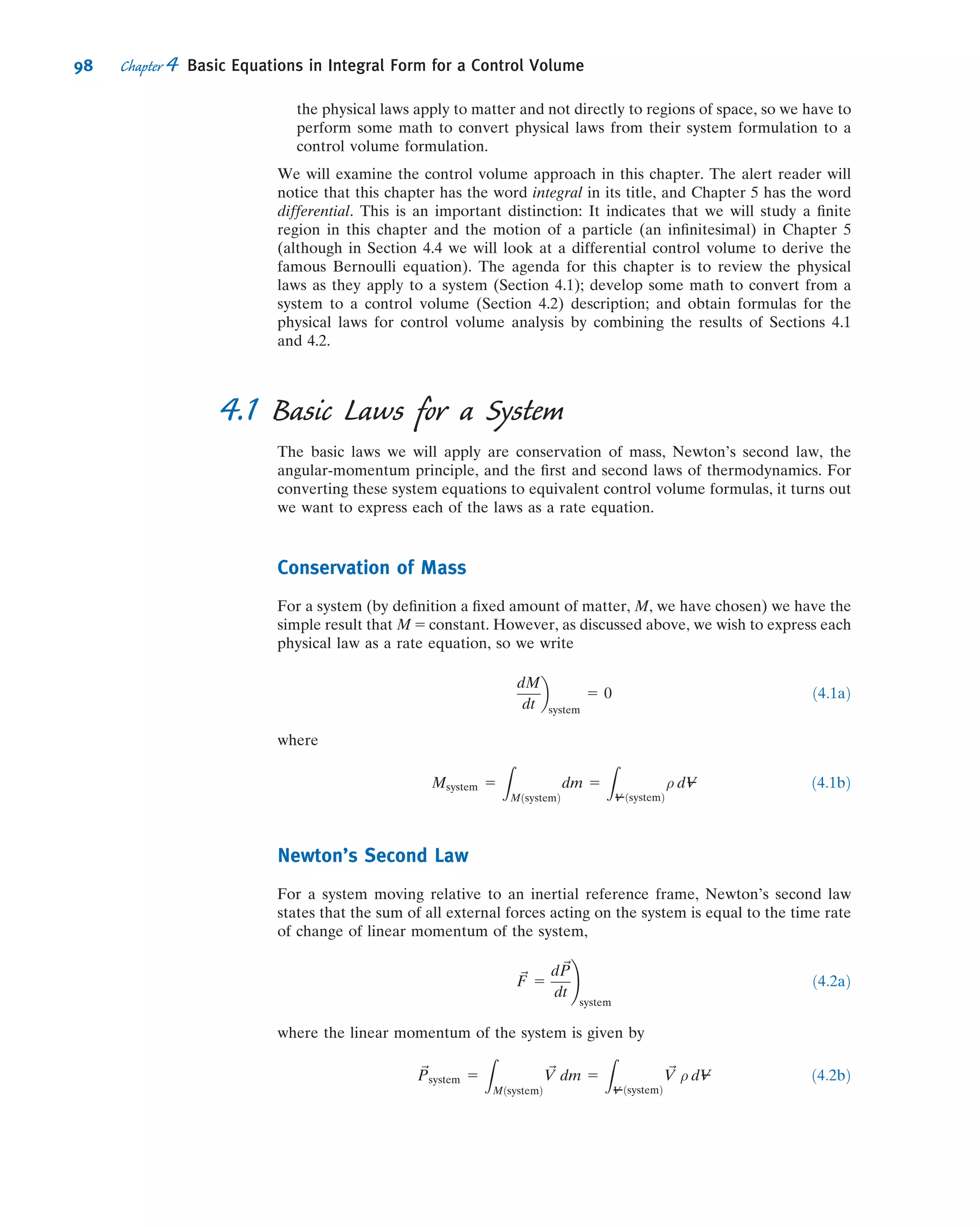 References
1. Burcher, R., and L. Rydill, Concepts in Submarine Design.
Cambridge, UK: Cambridge University Press, 1994.
2. Marchaj, C. A., Aero-Hydrodynamics of Sailing, rev. ed.
Camden, ME: International Marine Publishing, 1988.
Problems
3.1 Compressednitrogen(140lbm)isstoredinasphericaltankof
diameterD=2.5ftatatemperatureof77
F.Whatisthepressure
inside the tank? If the maximum allowable stress in the tank is
30 ksi, ﬁnd the minimum theoretical wall thickness of the tank.
Standard Atmosphere
3.2 Because the pressure falls, water boils at a lower tem-
perature with increasing altitude. Consequently, cake mixes
and boiled eggs, among other foods, must be cooked dif-
ferent lengths of time. Determine the boiling temperature of
water at 1000 and 2000 m elevation on a standard day, and
compare with the sea-level value.
3.3 Ear “popping” is an unpleasant phenomenon sometimes
experienced when a change in pressure occurs, for example
in a fast-moving elevator or in an airplane. If you are in a
two-seater airplane at 3000 m and a descent of 100 m causes
your ears to “pop,” what is the pressure change that your ears
“pop” at, in millimeters of mercury? If the airplane now rises
to 8000 m and again begins descending, how far will the air-
plane descend before your ears “pop” again? Assume a U.S.
Standard Atmosphere.
3.4 When you are on a mountain face and boil water, you
notice that the water temperature is 195
F. What is your
approximate altitude? The next day, you are at a location
where it boils at 185
F. How high did you climb between the
two days? Assume a U.S. Standard Atmosphere.
Pressure Variation in a Static Fluid
3.5 A 125-mL cube of solid oak is held submerged by a tether
as shown. Calculate the actual force of the water on the
bottom surface of the cube and the tension in the tether.
SG = 0.8
Oil
Water
patm
0.3 m
0.5 m
Diameter, D = 50 mm
h = 25 mm
d = 10 mm
H = 200 mm
F
P3.5 P3.6
3.6 The tube shown is ﬁlled with mercury at 20
C. Calculate
the force applied to the piston.
Case Study
The Falkirk Wheel
The Falkirk Wheel.
Hydrostatics, the study of ﬂuids at rest, is an ancient
discipline, so one might think there are no new or
exciting applications still to be developed. The Falkirk
wheel in Scotland is a dramatic demonstration that
this is not the case; it is a novel replacement for a lock,
a device for moving a boat from one water level to
another. The wheel, which has a diameter of 35 m,
consists of two sets of axe-shaped opposing arms
(which take the shape of a Celtic-inspired, double-
headed axe). Sitting in bearings in the ends of these
arms are two water-ﬁlled caissons, or tanks, each with
a capacity of 80,000 gal. The hydrostatics concept of
Archimedes’ principle, which we studied in this chap-
ter, states that ﬂoating objects displace their own
weight of water. Hence, the boat shown entering the
lower caisson displaces water from the caisson
weighing exactly the same as the boat itself. This
means the entire wheel remains balanced at all times
(both caissons always carry the same weight, whether
containing boats or not), and so, despite its enormous
mass, it rotates through 180
in less than four minutes
while using very little power. The electric motors used
for this use 22.5 kilowatts (kW) of power, so the
energy used in four minutes is about 1.5 kilowatt-
hours (kWh); even at current prices, this works out to
be only a few cents worth of energy.
84 Chapter 3 Fluid Statics
 