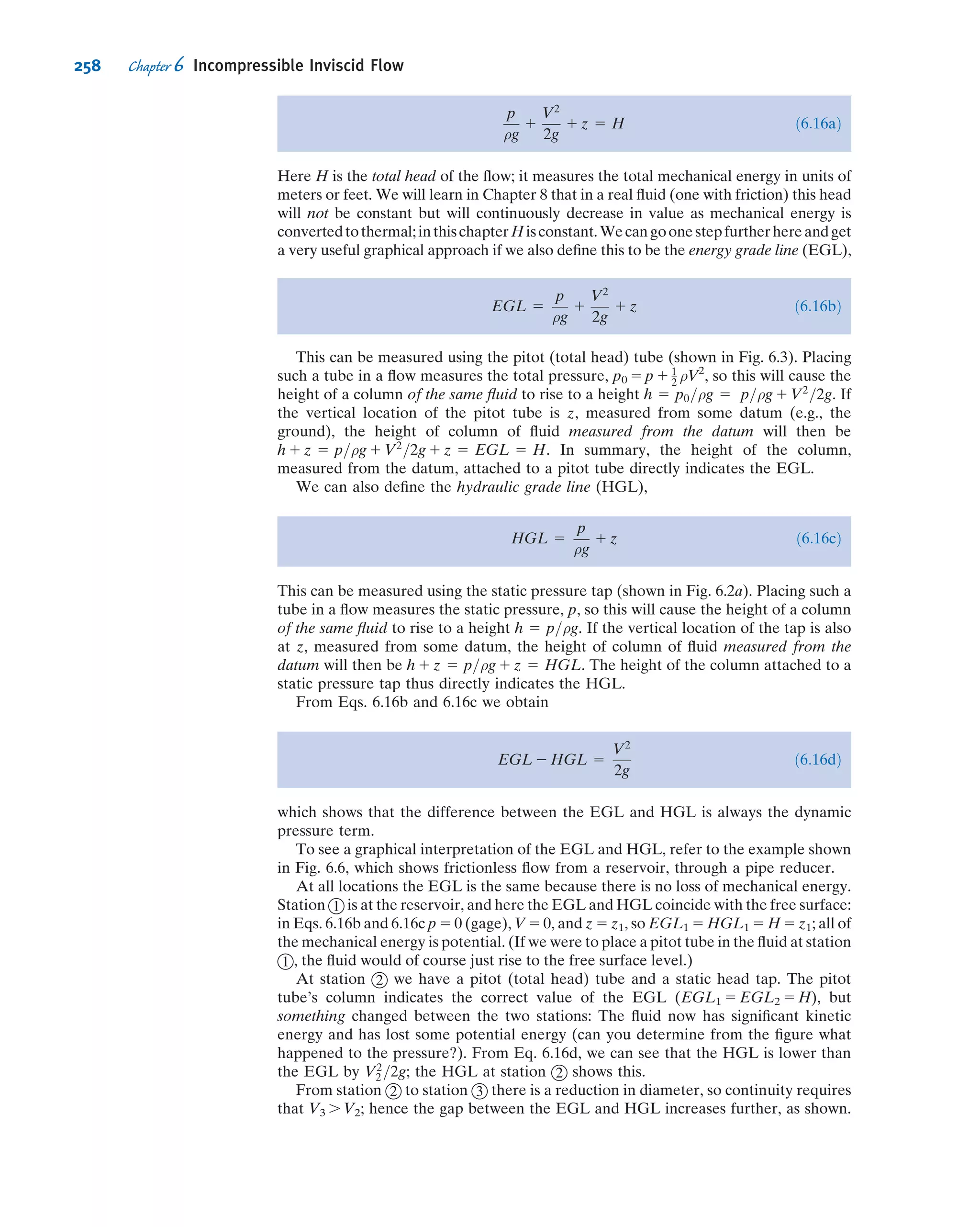 ~V 5 2
q
2πr
ˆer 1
K
2πr
ˆeθ
Is this an irrotational ﬂow ﬁeld? Obtain the stream function
for this ﬂow.
5.87 The velocity proﬁle for fully developed ﬂow in a circular
tube is Vz 5 Vmax[1 2 (r/R)2
]. Evaluate the rates of linear and
angular deformation for this ﬂow. Obtain an expression for
the vorticity vector, ~ζ:
5.88 Consider the pressure-driven ﬂow between stationary
parallel plates separated by distance 2b. Coordinate y is
measured from the channel centerline. The velocity ﬁeld is
given by u 5 umax[1 2 (y/b)2
]. Evaluate the rates of linear and
angular deformation. Obtain an expression for the vorticity
vector, ~ζ: Find the location where the vorticity is a maximum.
Momentum Equation
5.89 Consider a steady, laminar, fully developed, incom-
pressible ﬂow between two inﬁnite plates, as shown. The ﬂow
is due to the motion of the left plate as well a pressure
gradient that is applied in the y direction. Given the condi-
tions that ~V 6¼ ~VðzÞ, w 5 0, and that gravity points in the
negative y direction, prove that u 5 0 and that the pressure
gradient in the y direction must be constant.
V0
x
z
y
P5.89
5.90 Assume the liquid ﬁlm in Example 5.9 is not isothermal,
but instead has the following distribution:
TðyÞ 5 T0 1 ðTw 2 T0Þ 1 2
y
h
 
where T0 and Tw are, respectively, the ambient temperature
and the wall temperature. The ﬂuid viscosity decreases with
increasing temperature and is assumed to be described by
μ 5
μ0
1 1 aðT 2 T0Þ
with a . 0. In a manner similar to Example 5.9, derive an
expression for the velocity proﬁle.
5.91 The x component of velocity in a laminar boundary
layer in water is approximated as u 5 U sin(πy/2δ), where
U 5 3 m/s and δ 5 2 mm. The y component of velocity is
much smaller than u. Obtain an expression for the net shear
force per unit volume in the x direction on a ﬂuid element.
Calculate its maximum value for this ﬂow.
5.92 A linear velocity proﬁle was used to model ﬂow in a
laminar incompressible boundary layer in Problem 5.10.
Express the rotation of a ﬂuid particle. Locate the maximum
rate of rotation. Express the rate of angular deformation for a
ﬂuid particle. Locate the maximum rate of angular deforma-
tion. Express the rates of linear deformation for a ﬂuid
particle. Locate the maximum rates of linear deformation.
Express the shear force per unit volume in the x direction.
Locate the maximum shear force per unit volume; interpret
this result.
5.93 Problem 4.35 gave the velocity proﬁle for fully devel-
oped laminar ﬂow in a circular tube as u 5 umax[1 2 (r/R)2
].
Obtain an expression for the shear force per unit volume
in the x direction for this ﬂow. Evaluate its maximum value
for the conditions of Problem 4.35.
5.94 Assume the liquid ﬁlm in Example 5.9 is horizontal (i.e.,
θ 5 0
) and that the ﬂow is driven by a constant shear stress
on the top surface (y 5 h), τyx 5 C. Assume that the liquid
ﬁlm is thin enough and ﬂat and that the ﬂow is fully devel-
oped with zero net ﬂow rate (ﬂow rate Q 5 0). Determine the
velocity proﬁle u(y) and the pressure gradient dp/dx.
5.95 Consider a planar microchannel of width h, as shown (it is
actually very long in the x direction and open at both ends).
A Cartesian coordinate system with its origin positioned at the
center of the microchannel is used in the study. The micro-
channel is ﬁlled with a weakly conductive solution. When an
electric current is applied across the two conductive walls, the
current density, ~J, transmitted through the solution is parallel
to the y axis. The entire device is placed in a constant magnetic
ﬁeld, ~B, which is pointed outward from the plane (the z
direction), as shown. Interaction between the current density
and the magnetic ﬁeld induces a Lorentz force of density
~J 3 ~B. Assume that the conductive solution is incompressible,
and since the sample volume is very small in lab-on-a-chip
applications, the gravitational body force is neglected. Under
steady state, the ﬂow driven by the Lorentz force is described
by the continuity (Eq. 5.1a) and NavierÀStokes equations
(Eqs. 5.27), except the x, y, and z components of the latter have
extra Lorentz force components on the right. Assuming that
the ﬂow is fully developed and the velocity ﬁeld ~V is a function
of y only, ﬁnd the three components of velocity.
Conductive wall
J
y
x h
B
Conductive wall
P5.95
5.96 The common thermal polymerase chain reaction (PCR)
process requires the cycling of reagents through three dis-
tinct temperatures for denaturation (90À94
C), annealing
(50À55
C), and extension (72
C). In continuous-ﬂow PCR
reactors, the temperatures of the three thermal zones are
maintained as ﬁxed while the reagents are cycled con-
tinuously through these zones. These temperature variations
induce signiﬁcant variations in the ﬂuid density, which under
appropriate conditions can be used to generate ﬂuid motion.
The ﬁgure depicts a thermosiphon-based PCR device
(Chen et al., 2004, Analytical Chemistry, 76, 3707À3715).
232 Chapter 5 Introduction to Differential Analysis of Fluid Motion
 