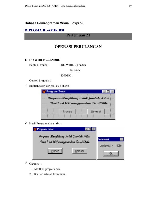 Contoh program dengan visual foxpro 6 0 full version