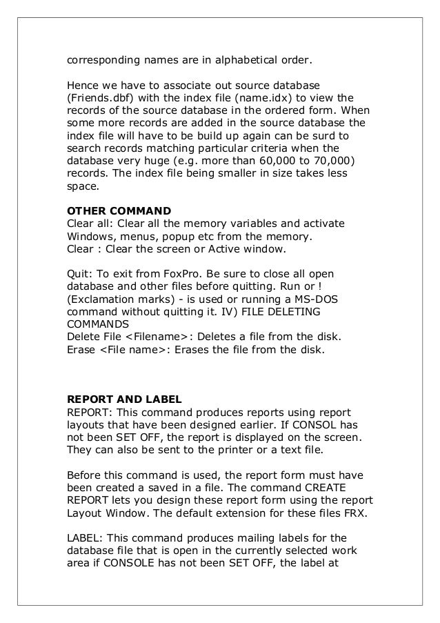Visual Foxpro 6.0 Sample Programs Visual Foxpro 6.0 Sample Programs