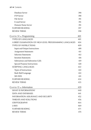 Contents   
◾    xiii
Chapter 16 ◾ Careers in Information Technology 479
IT Careers 479
Network Administration 481
Systems...