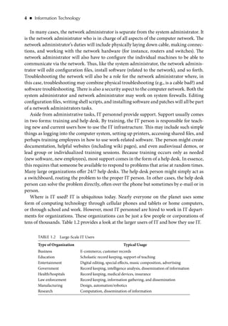 Introduction to Information Technology   
◾    5  
Who Studies IT?
IT personnel in the past were often drafted into the po...