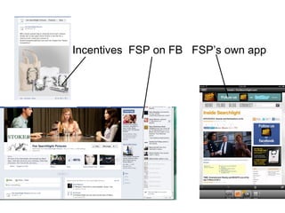 Incentives FSP on FB FSP’s own app
 
