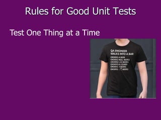 Rules for Good Unit Tests
Test One Thing at a Time
 