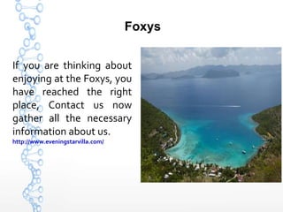 Foxys
If you are thinking about
enjoying at the Foxys, you
have reached the right
place, Contact us now
gather all the necessary
information about us.
http://www.eveningstarvilla.com/
 