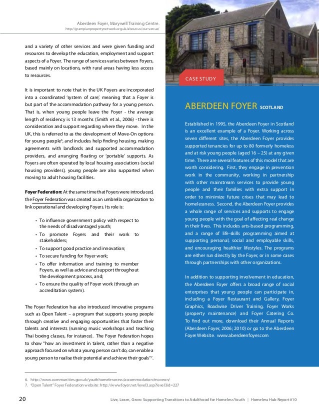 Live Learn Grow Supporting Transitions To Adulthood For Homeless Y