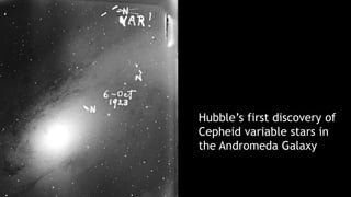 Hubble’s first discovery of Cepheid variable stars in the Andromeda Galaxy