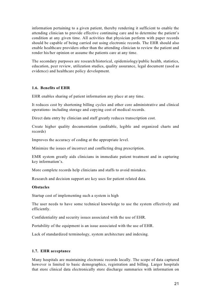 to analyze the scope and acceptance of emr among doctors in india
