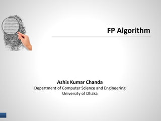 Frequent Pattern Growth Algorithm (FP growth method) | PPT