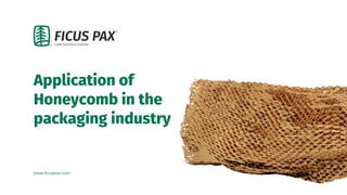 Application of
Honeycomb in the
packaging industry
www.ficuspax.com
 