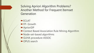 Fp growth | PPTX | Databases | Computer Software and Applications