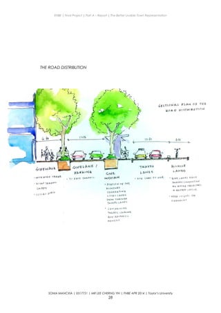 ENBE | Final Project | Part A – Report | The Better Livable Town Representation
THE ROAD DISTRIBUTION
SONIA MANCXIA | 0317751 | MR LEE CHERNG YIH | FNBE APR 2014 | Taylor’s University
28
 