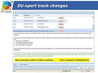 EU-xpert track changes See previous edits of other authors … and compare modifications 