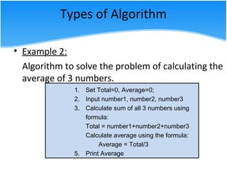 2.3 Apply the different types of algorithm to solve problem | PPT ...