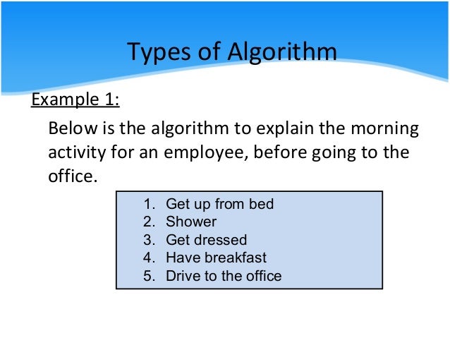 2.3 Apply the different types of algorithm to solve problem