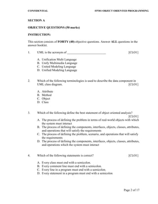 FP 301 OOP FINAL PAPER JUNE 2013 | PDF