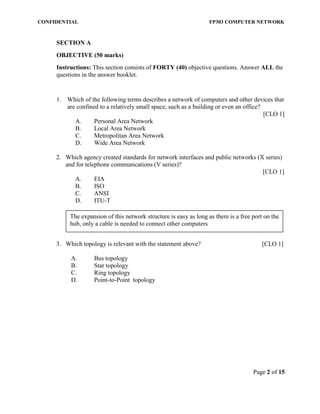 Computer Networking Paper FP 303 COMPUTER NETWORK FINAL PAPER JUNE 2012 | PDF